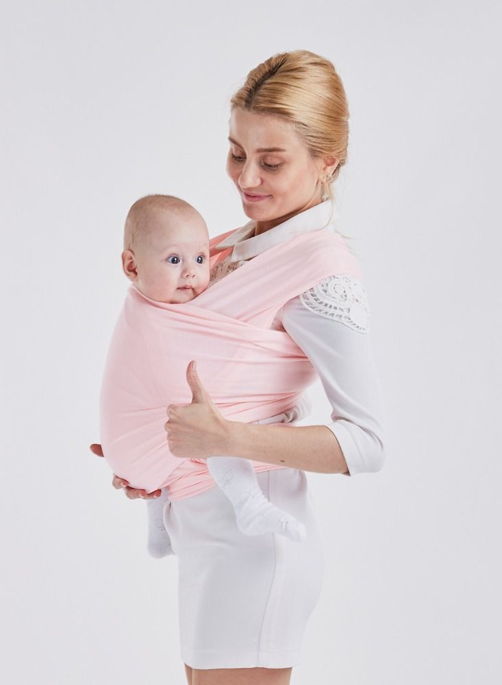 Loquat Baby Sling Wrap Carrier Soothing Stretchy Breathable Ergonomic Newborn To Toddler Pink 