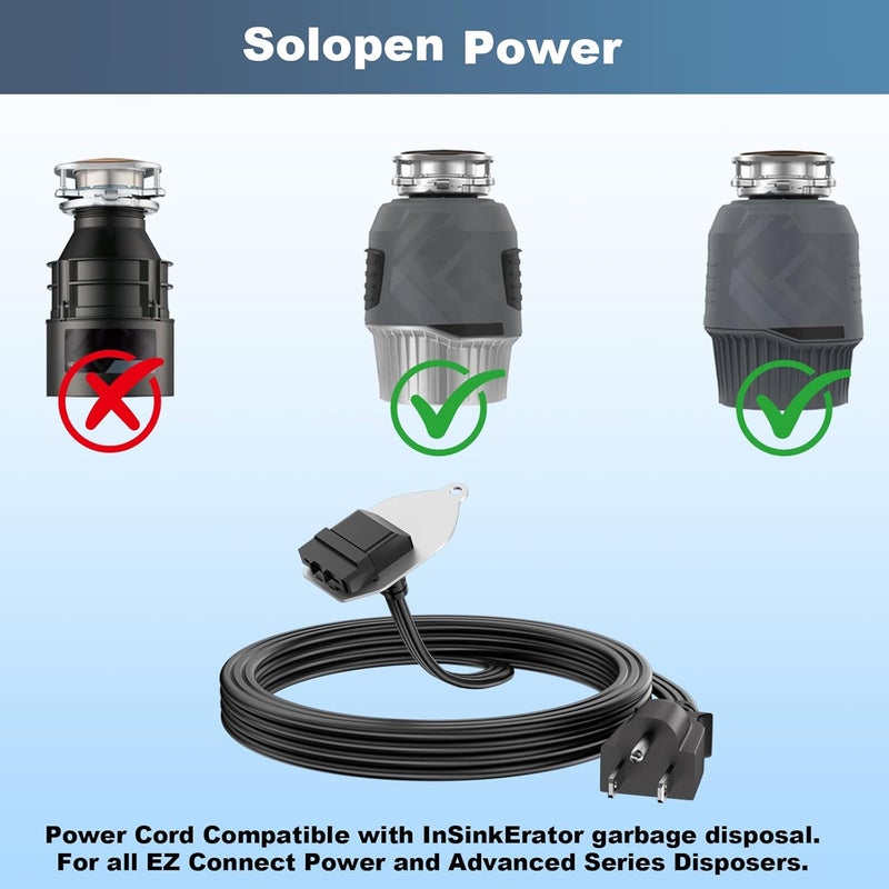 Solopen EZ Connect Power Cord for insinkerator Garbage Disposal 4-Foot Power Cord for EZ Connect Power and Advanced Series Continuous Feed Food Waste Disposer Models, Compatible with CRD-EZ - Image 2