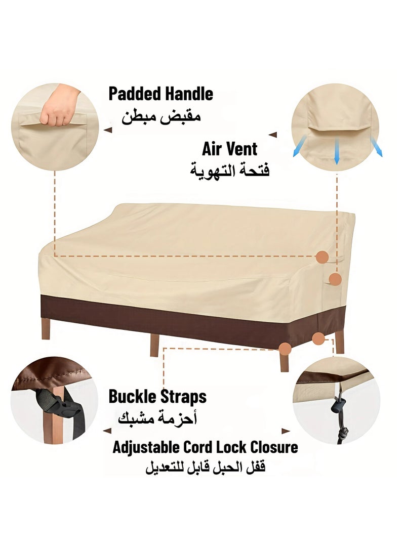 Heavy-Duty 210D Waterproof 3-Seater Sofa Cover for Outdoor Furniture | UV-Resistant, Durable, Weatherproof Protection | Fits Patio, Garden, and Deck Sofas - Image 5