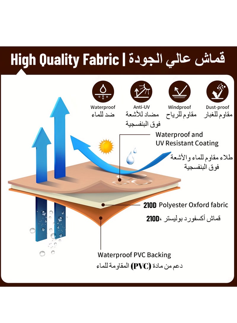Heavy-Duty 210D Waterproof 3-Seater Sofa Cover for Outdoor Furniture | UV-Resistant, Durable, Weatherproof Protection | Fits Patio, Garden, and Deck Sofas - Image 4