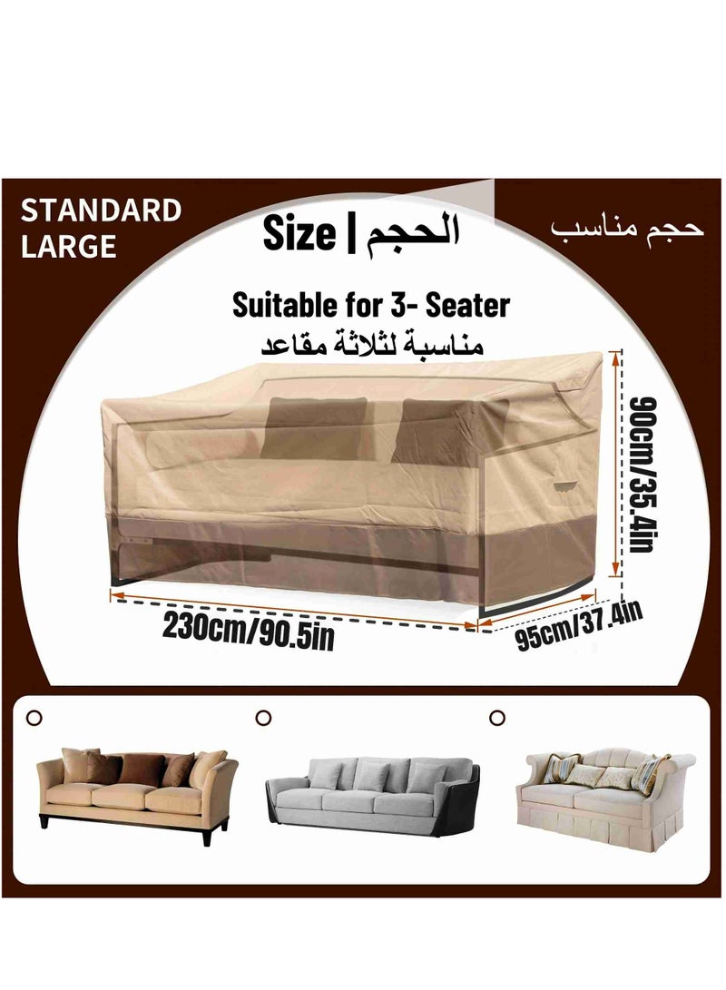 Heavy-Duty 210D Waterproof 3-Seater Sofa Cover for Outdoor Furniture | UV-Resistant, Durable, Weatherproof Protection | Fits Patio, Garden, and Deck Sofas - Image 3