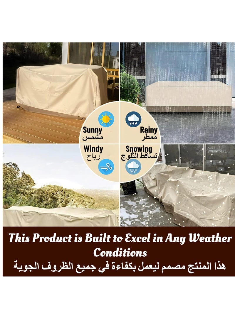 Heavy-Duty 210D Waterproof 3-Seater Sofa Cover for Outdoor Furniture | UV-Resistant, Durable, Weatherproof Protection | Fits Patio, Garden, and Deck Sofas - Image 2