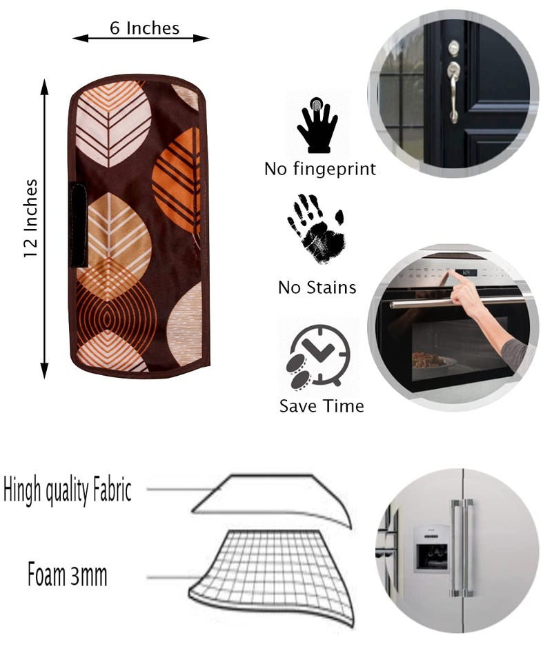 KANUSHI Industries® 1Pc Fridge Cover for Top with 6 Utility Pockets + 1 Handles Covers + 3 Fridge Mats (VAR-FRI-LONG-LEVS-BROWN-COMBO-M-3) - Image 5
