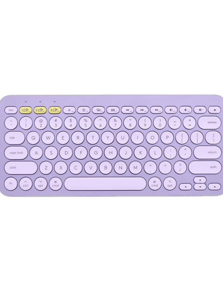 Wireless Bluetooth Keyboard Office Multi Device Lightweight Portable Light Sound Purple - Image 1