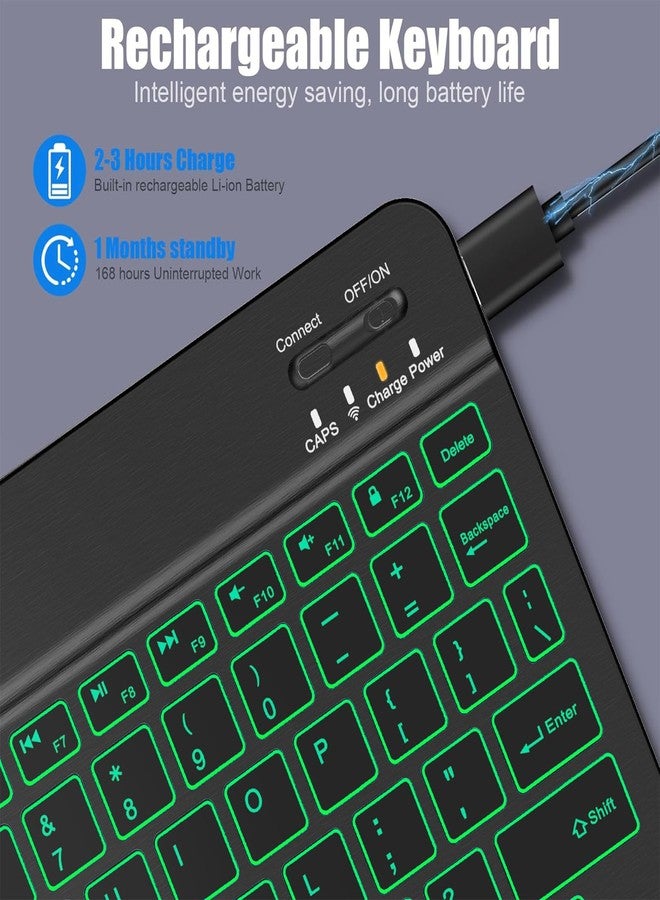 NOOX Backlit Bluetooth keyboard for Phone, Tablet, iPad Air, Pro, Mini, A16, M2, M3, Galaxy, ChromeBook, MackBook, Wireless Travel Keyboard for Computers - Rechargable, Lightweight, Slim, Easy to Carry - Image 5