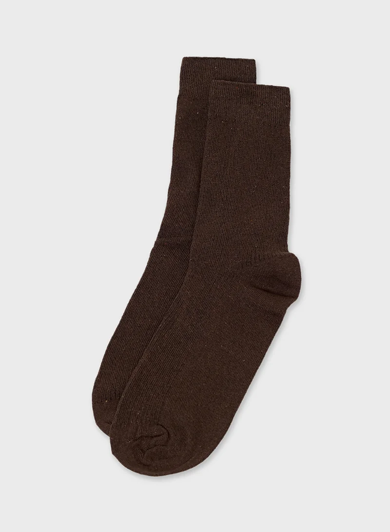 Seventy Five Basics Pack Of 3 Crew Length Socks