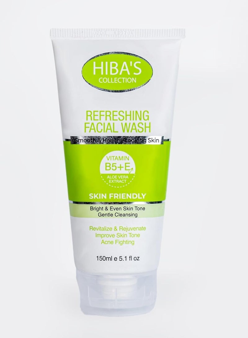 هيبا'ز كوليكشن غسول منعش للوجه، بشرة ناعمة وصحية المظهر مع فيتامين B5+E، خلاصة الصبار، لطيف على البشرة، مشرق وموحد للون البشرة، تنظيف لطيف 150 مل 5.1 أونصة سائلة - Image 1