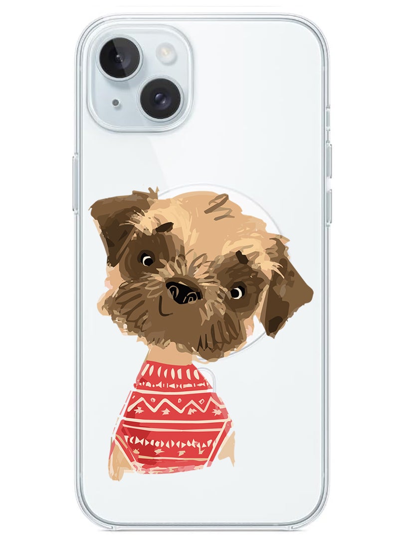 Theodor Magnetic Case for iPhone 15 6.1-inch Compatible with MagSafe Wireless Charging, Shockproof Phone Bumper Cover Dog - Image 1