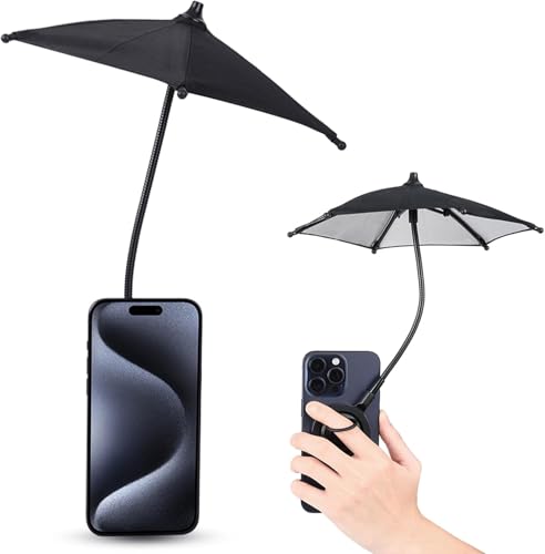 Kiorafoto Magnetic Phone Umbrella for Sun,Outdoor Phone Sun Shade Shield with Flexible Angle Design & Rotatable Phone Ring,Umbrella for iPhone 17 Air 16 15 14 13 Pro Max Plus,Mag-Safe Case &All Phone Anti-Glare - Image 1