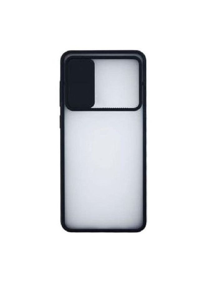 StraTG - Clear and Black Case with Sliding Camera Protector for Xiaomi Poco M3 - Stylish and Protective Smartphone Case - Image 1