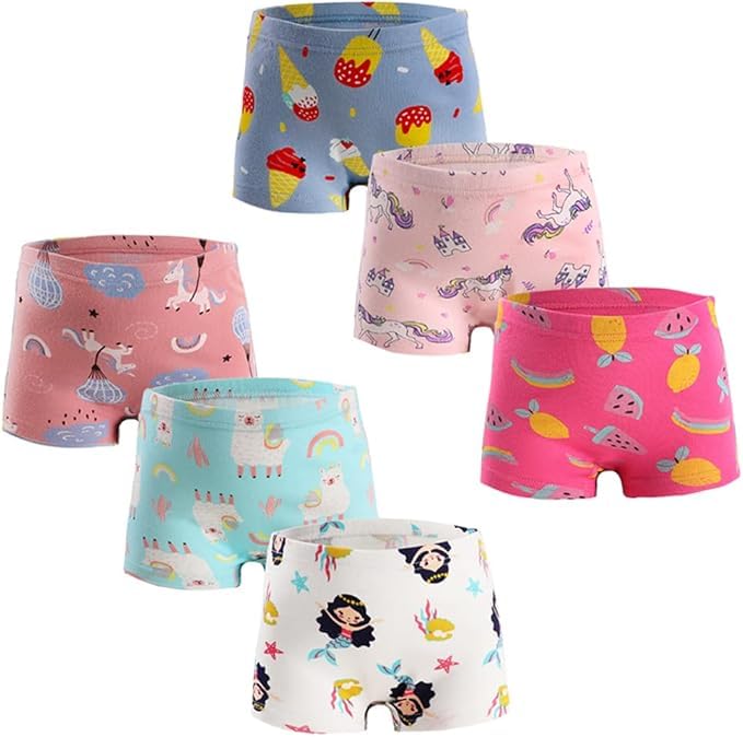 TEDDYIFY Little Girls' Soft Cotton Underwear Kids Cool Breathable Comfort Panty Briefs Toddler Undies 4-5 Years - 4PACK (Multicolor) - Image 1