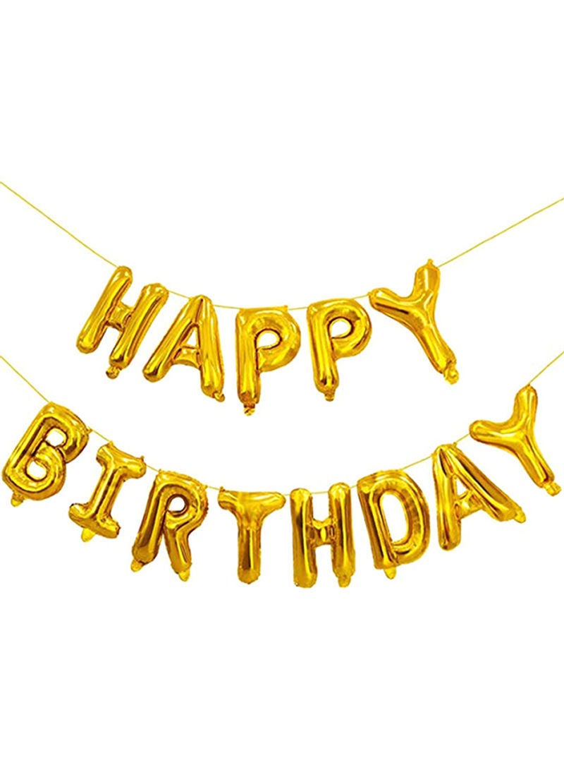 كول بيبي طقم بالونات شكل "Happy Birthday" من 13 قطعة 16بوصة - Image 1