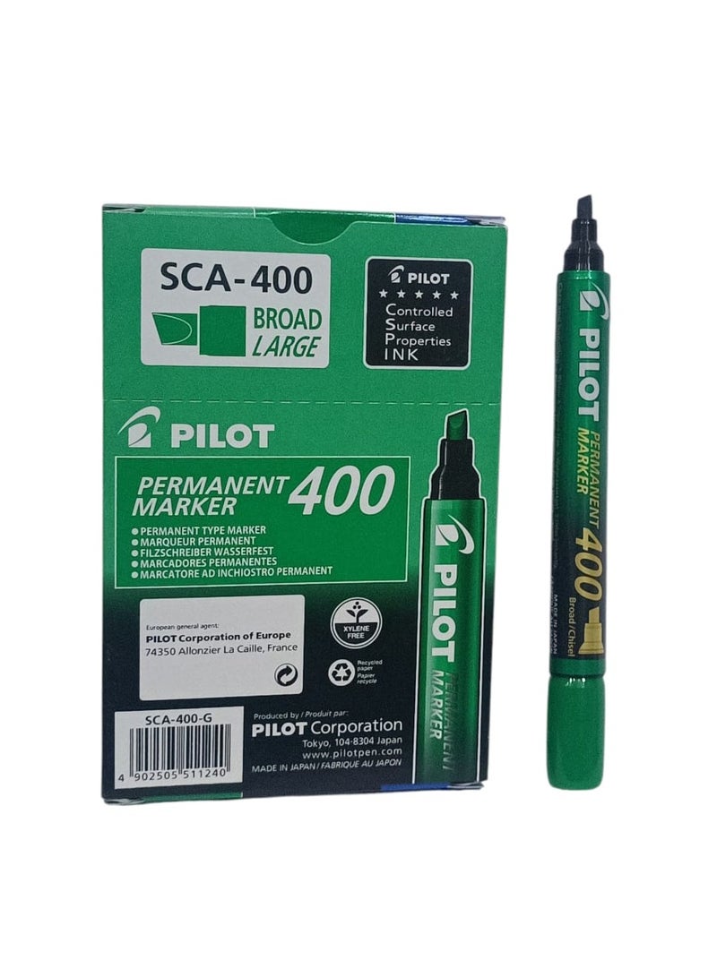 بايلوت قلم تحديد دائم برأس مشطوف وحبر أخر مكون من 12 قطعة - Image 2