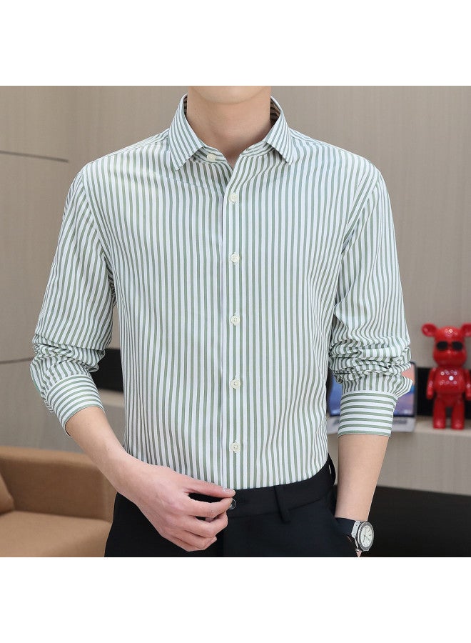 Fapai Business Casual Yarn-dyed Striped Long-sleeved Men's Shirt - Image 4