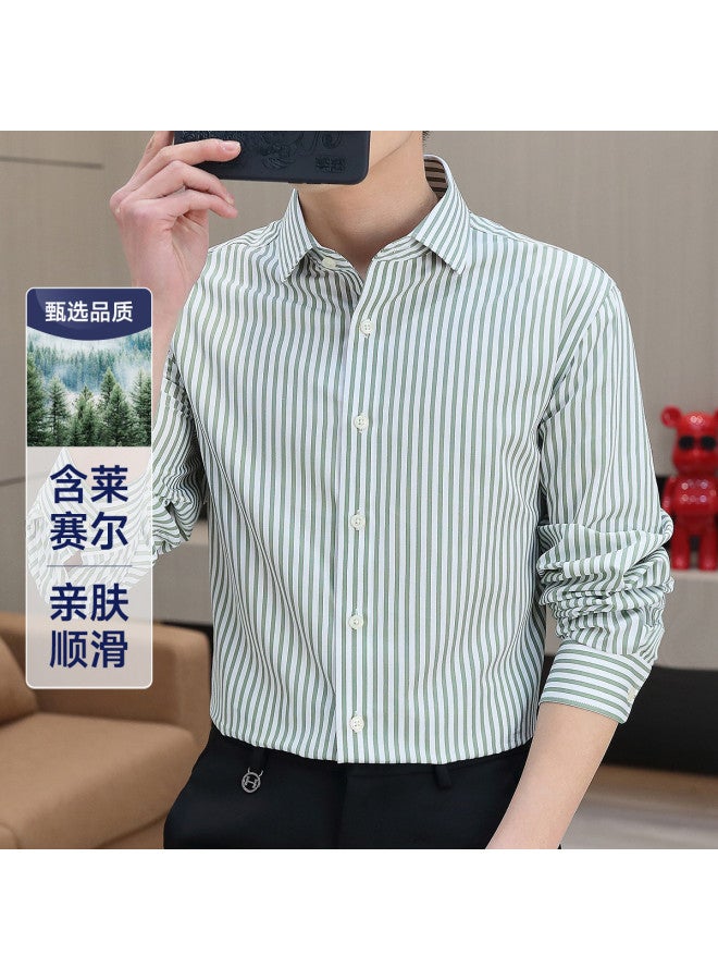 Fapai Business Casual Yarn-dyed Striped Long-sleeved Men's Shirt - Image 2