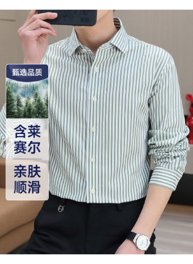 Fapai Business Casual Yarn-dyed Striped Long-sleeved Men's Shirt - Image 1