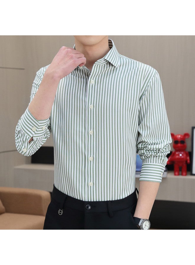 Fapai Business Casual Yarn-dyed Striped Long-sleeved Men's Shirt - Image 5