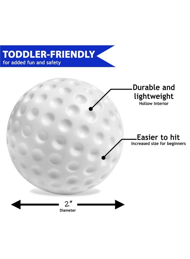 Botabee Kids Golf Set Toy - Toddler & Little Kids Replacement Golf Ball 2" - for Little Tikes Baby Golf Clubs- 6 Pack | Oversized Ball Toy - Plastic Golf Balls for Beginners or Kids 3+ Years - Image 2
