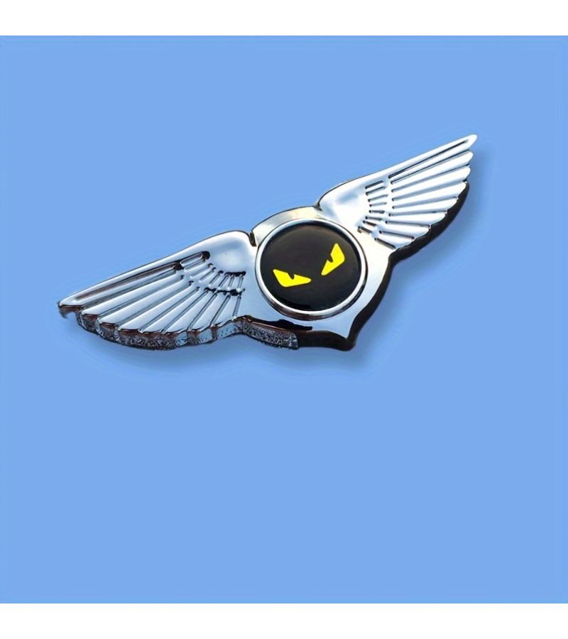 Silver 3D Metal Car Emblem Sticker Aerodynamic Fender Badge - Image 1