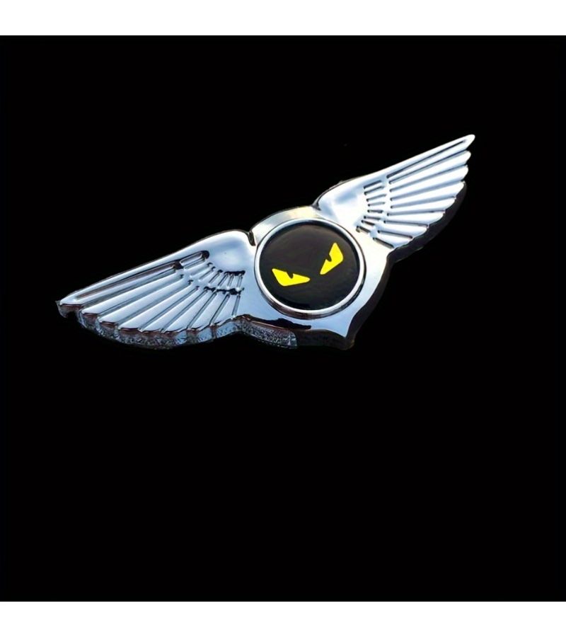 Silver 3D Metal Car Emblem Sticker Aerodynamic Fender Badge - Image 2