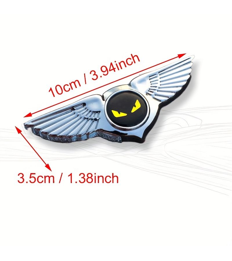 Silver 3D Metal Car Emblem Sticker Aerodynamic Fender Badge - Image 5