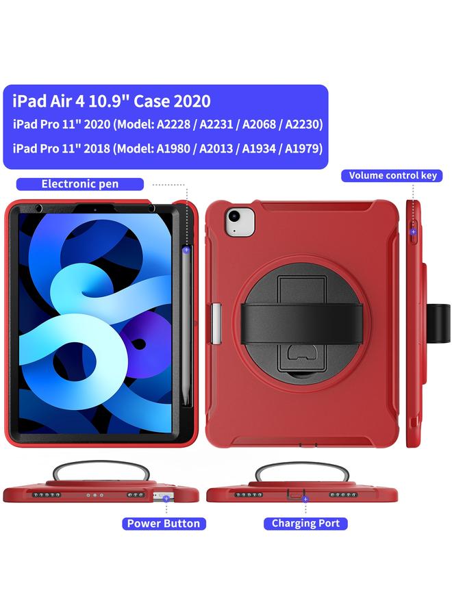 Zaboon Case For iPad Air 2022 / 2020 10.9 360 Degree Rotation PC + TPU Protective Case with Holder & Hand-strap & Pen Slot - Image 3