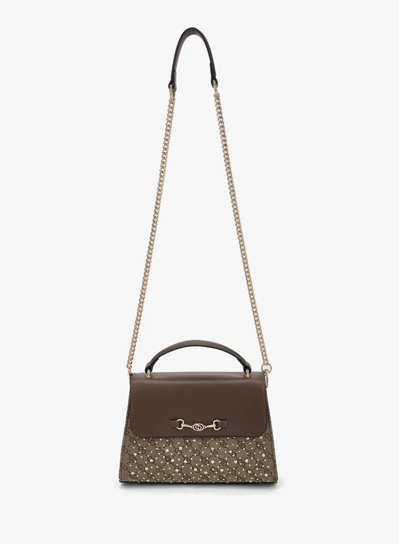 سيليست Diamante Embellished Satchel Bag With Button Closure Ramadan Collections
