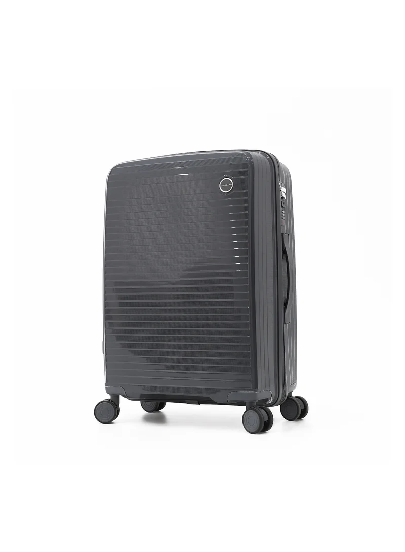 جيوردانو طقم حقائب سفر صلبة غير قابلة للكسر بـ  عجلات من البولي بروبلين متعدد الطبقات مكون من  قطع، مقاسات ، ،  بوصة رمادي