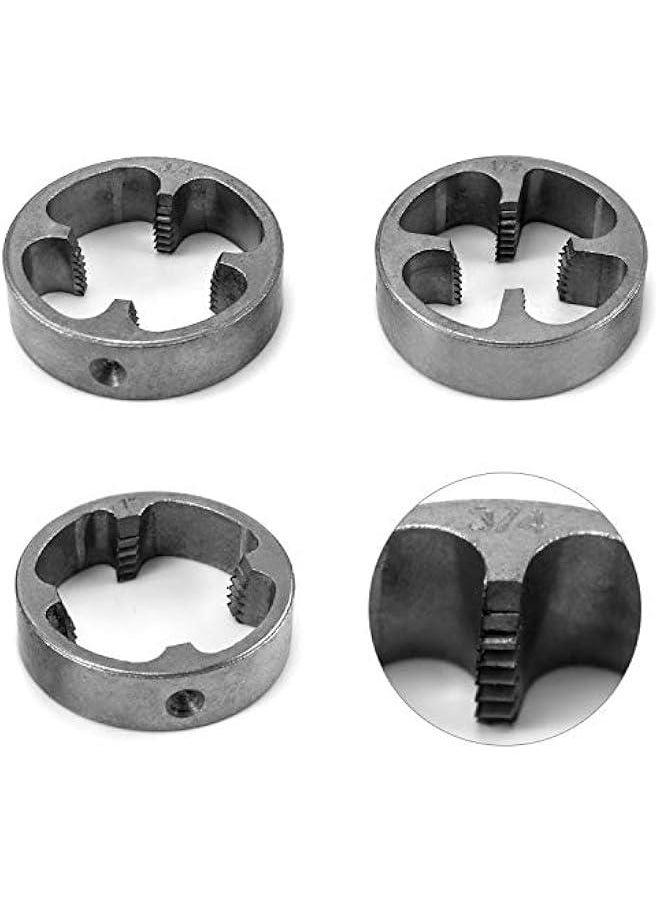 Arabest NPT Die Set, 6Pcs PVC Thread Maker Tool,Pipe Round Die Set, Pipe Threader Plumbing Tool, Three Maker Size: 1/2, 3/4, 1  - Image 2