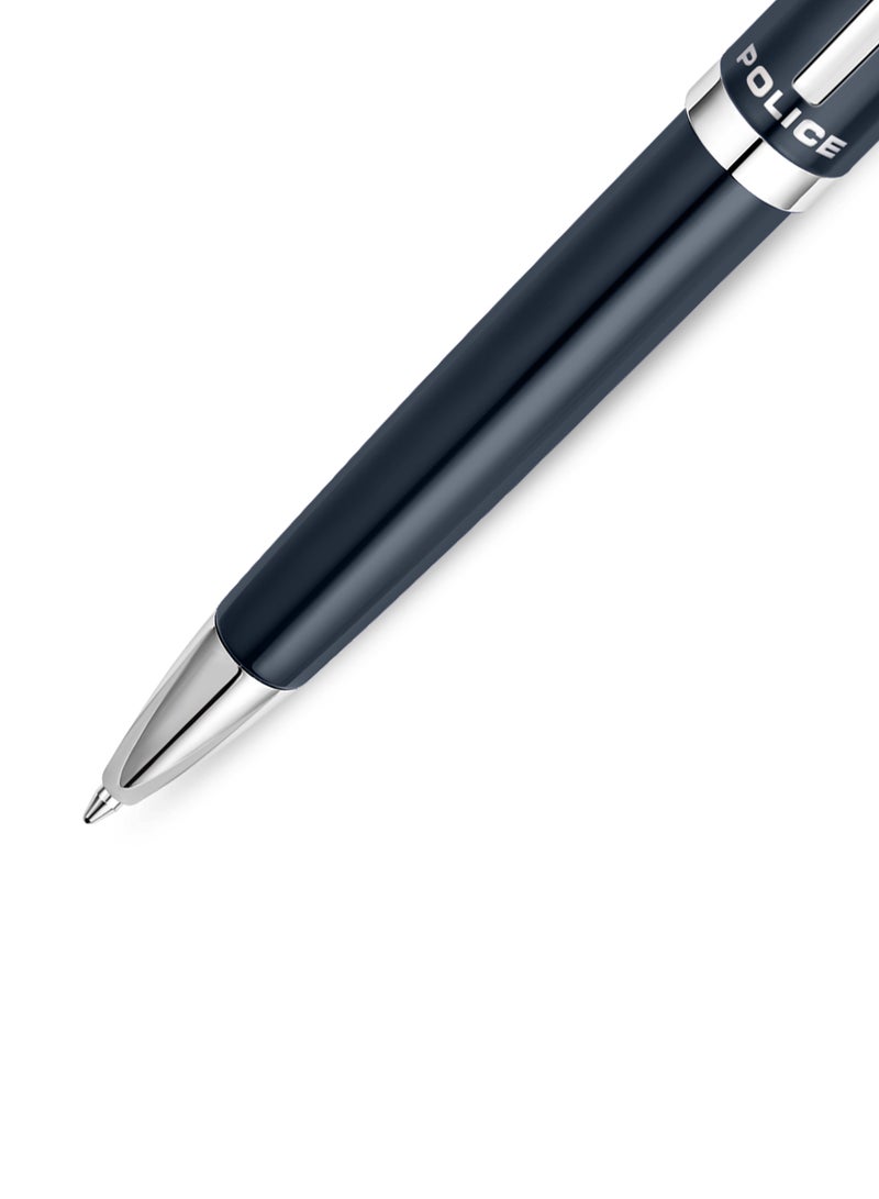 POLICE Batang Blue Stainless Steel Silver Trims Ballpoint Pen 137mm - Image 3