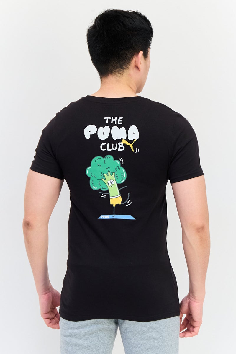 PUMA تي شيرت رجالي بقصة ضيقة بأكمام قصيرة، أسود - Image 4