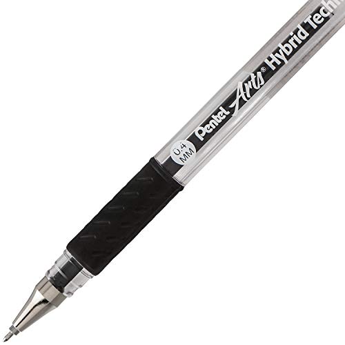 Pentel Arts Hybrid Technica 0.4 mm Pen, Ultra Fine Point, Black Ink, Box of 12 (KN104-A) - Image 5