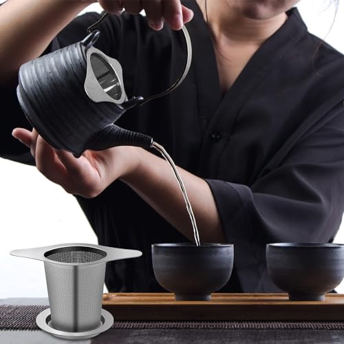 Inralimot Tea Filters Strainers Infuser Steeper 304 Stainless Steel & Extra Fine Mesh with Lid for Loose-Leaf Tea,Large Capacity and Perfect Size with Double Handles for Hanging on teapots - Image 5