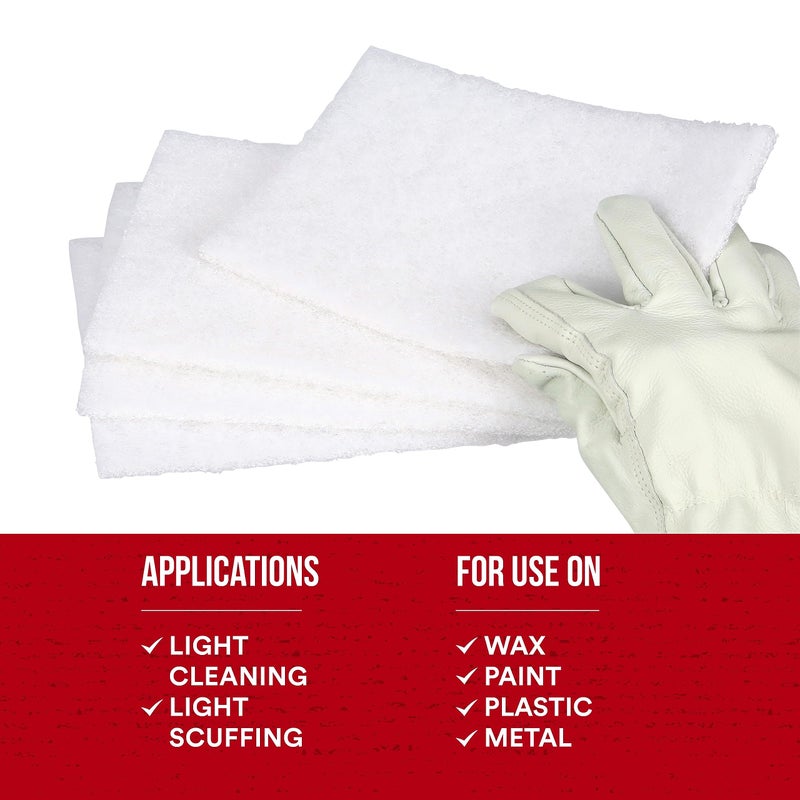3M Scotch-Brite Light Cleansing Hand Pad 7445, 6 in x 9 in, Mild Abrasive Hand Sanding Pad, For Metal, Vinyl, Porcelain and Other Delicate Surfaces, Pack of 20  - Image 4