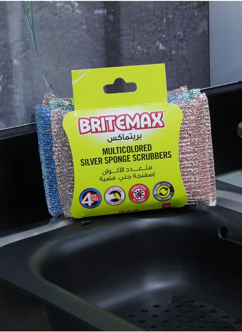 BRITEMAX MULTIPURPOSE SPONGE-GLIZING-4PCS MS-074,KITCHEN ,CLEANING ,DISH CLEANER