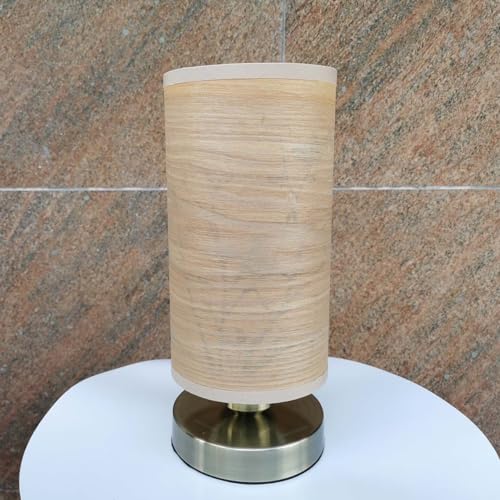 Bieye L10272 Birds in The Tree Wooden Style Table Lamp Night Light with Wood Lampshade Bronze Metal Base for Bedside Bedroom Living Room, Cylinder-Shaped (Bronze) - Image 4