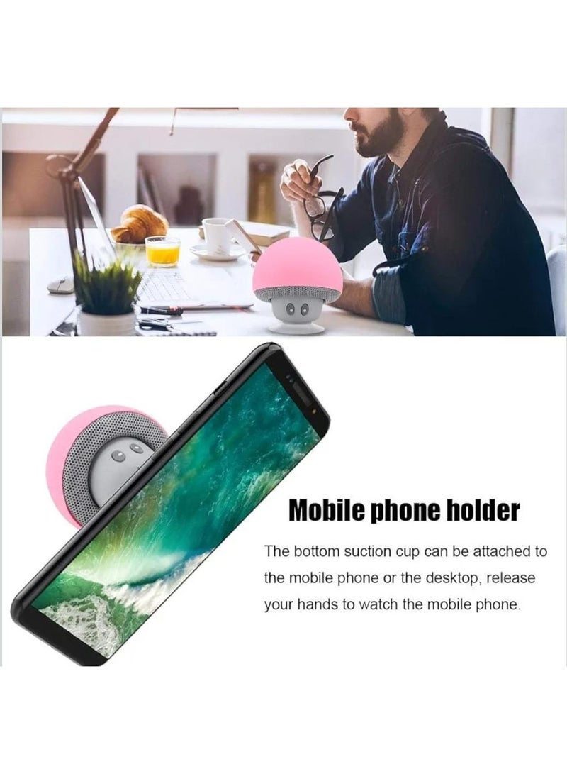 مكبر صوت صغير محمول بتقنية البلوتوث 3.0 مع مضخم صوت عازل للضوضاء وحامل للهاتف المحمول - مكبر صوت صغير محمول بتقنية البلوتوث 3.0 مع مضخم صوت عازل للضوضاء وحامل للهاتف المحمول - وردي - Image 3