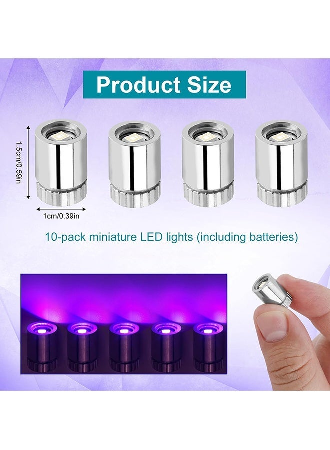 دبليو أف أف أو مصابيح LED مصغرة - 10 قطع من الأضواء الصغيرة التي تعمل بالبطاريات لمصباح SMD الصغير، ضوء LED مصغر للأعمال اليدوية DIY، أضواء SSL صغيرة لبيت الدمى، الشخصيات الخيالية، أبنية الألعاب (بنفسجي) - Image 2