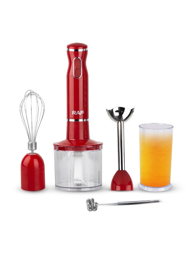 RAF 5-in-1 Hand Blender Set with 800W Motor, Baby Food Blender, Juice and Meat Chopper, Milk Frother, One-Touch Operation - Image 1