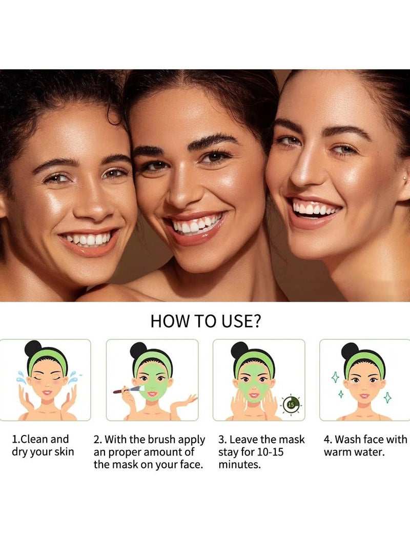 X5 Clay Face Mask - Deep Cleansing & Hydrating with Avocado, Dead Sea Minerals, Rose, Eggplant, & Green Tea Extracts, Ideal for All Skin Types(5g*10) - Image 5