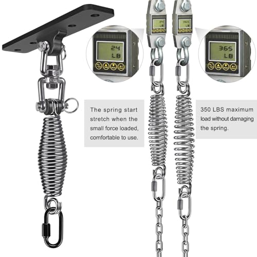 Dolibest Heavy Bag Hanger, Wall Ceiling Mount Hook 360° Rotation Wood Beam Holder Body Weight Strength Training Systems, Wood Beam Holder with Spring and 1 Carabiner, 4Wood Screws for Wooden Sets - Image 5