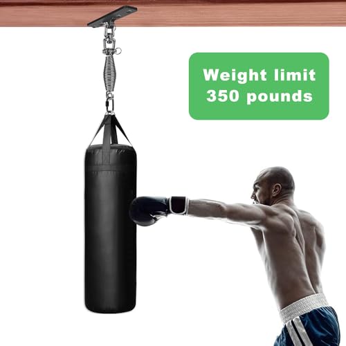 Dolibest Heavy Bag Hanger, Wall Ceiling Mount Hook 360° Rotation Wood Beam Holder Body Weight Strength Training Systems, Wood Beam Holder with Spring and 1 Carabiner, 4Wood Screws for Wooden Sets - Image 3