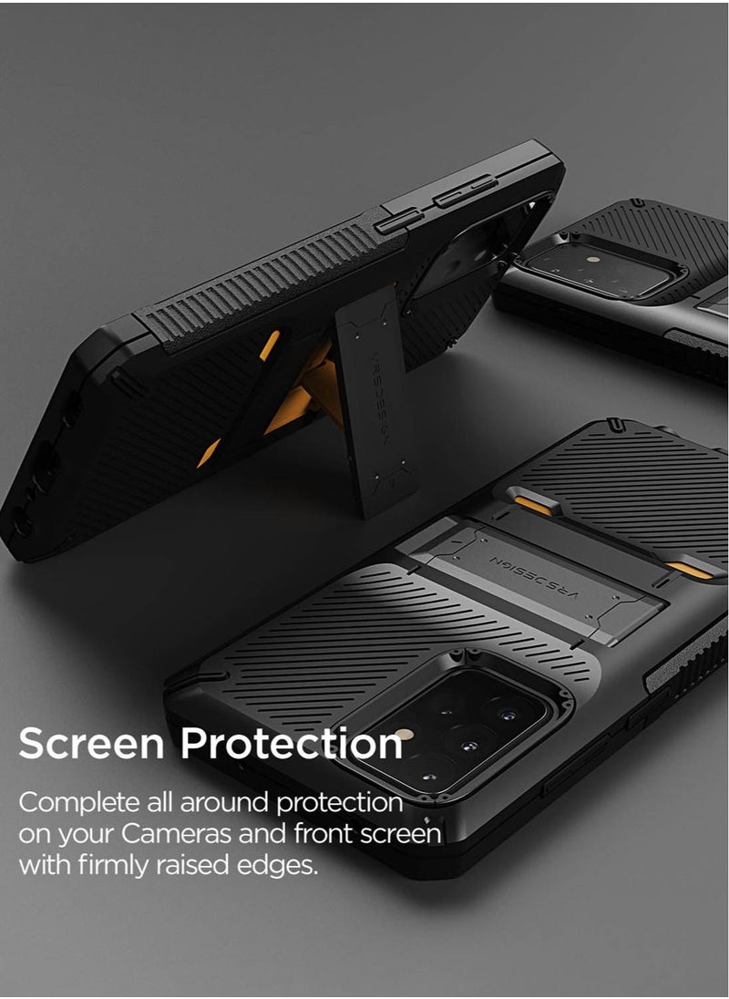 VRS Design Quick Stand Pro Case Cover for Samsung Galaxy A72 With Kickstand - Black  - Image 3