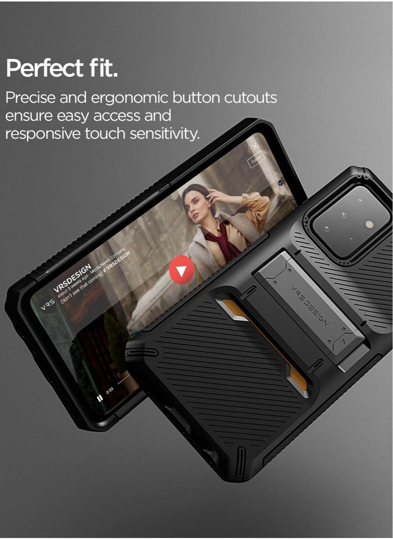 VRS Design Quick Stand Pro Case Cover for Samsung Galaxy A72 With Kickstand - Black  - Image 2