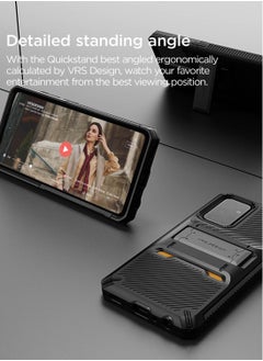 VRS Design Quick Stand Pro Case Cover for Samsung Galaxy A72 With Kickstand - Black  - Image 4