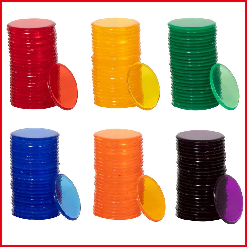 edxeducation Transparent Counters | Set of 500 | Math Manipulatives for Kids | Assorted Colors | 3/4 in | Counting, Sorting, Light Table, Bingo and more - Image 5