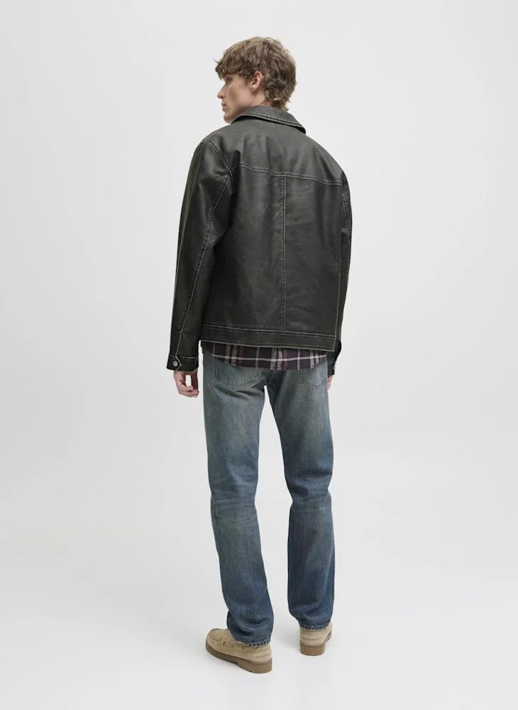 JACK & JONES Leather Biker Jacket
