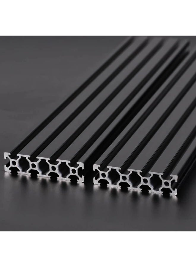IXGNIJ 2PCS 20 Series T Slot 2080 Aluminum Extrusion Profile 37.4'',European Standard Anodized Linear Rail for 3D Printer Parts and CNC DIY 1000mm Black(37.4inch) - Image 3