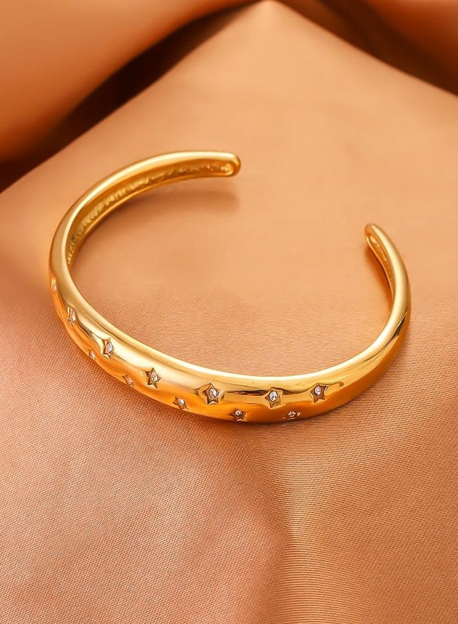 MEENAZ Gold Bangle Cuff Bracelet for Women Stylish | Stainless Steel Adjustable Stone Design Kada for Girls| Anti Tarnish Jewellery for women | Valentine Gift for girlfriend Wife gifts for woman-284 - Image 3