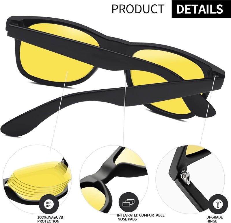 Joopin Square Sunglasses Men Women Polarized UV Protection Classic Trendy Lightweight Designer Sun Glasses for Driving Fishing Hiking Golf - Image 5